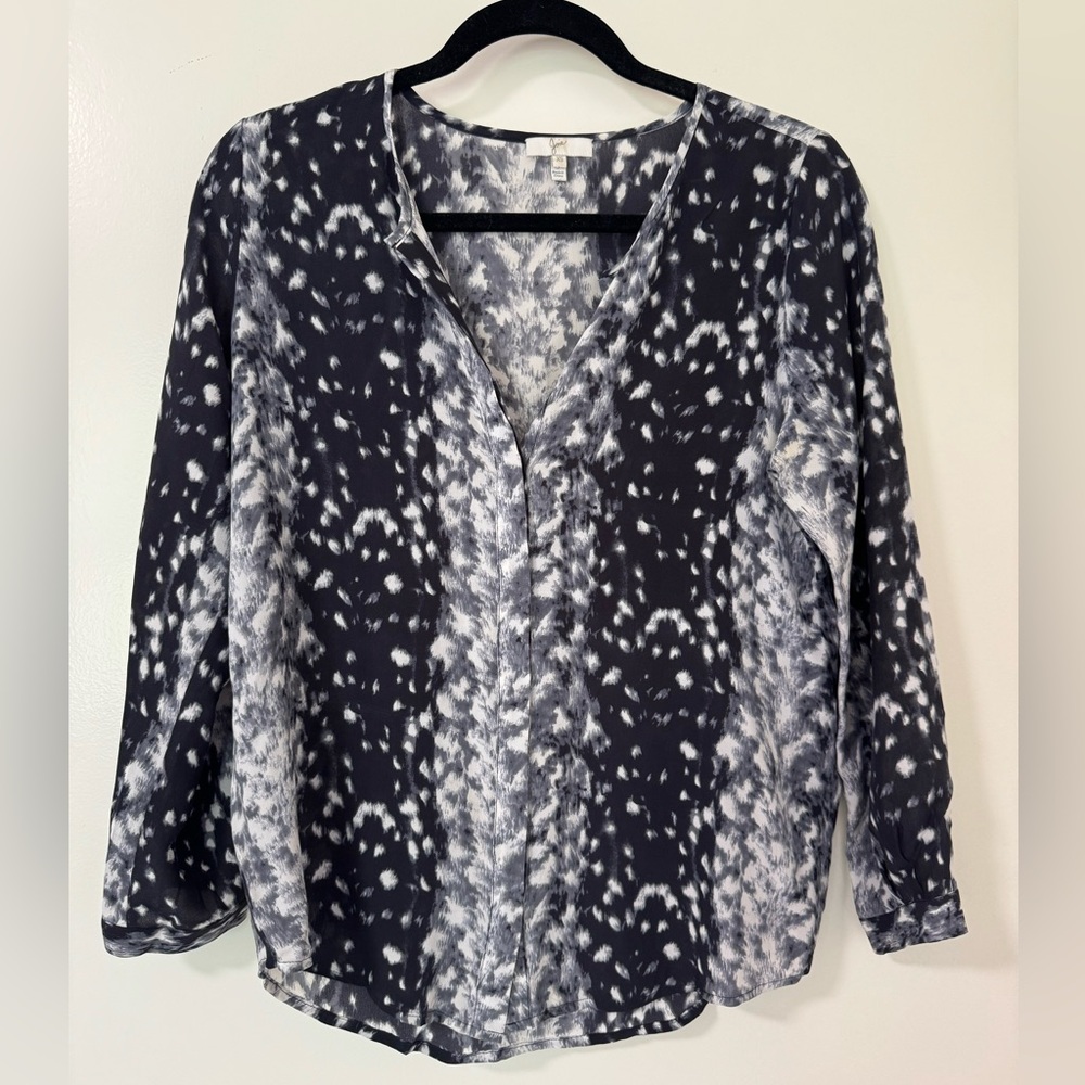 Joie Silk Animal Print Blouse
